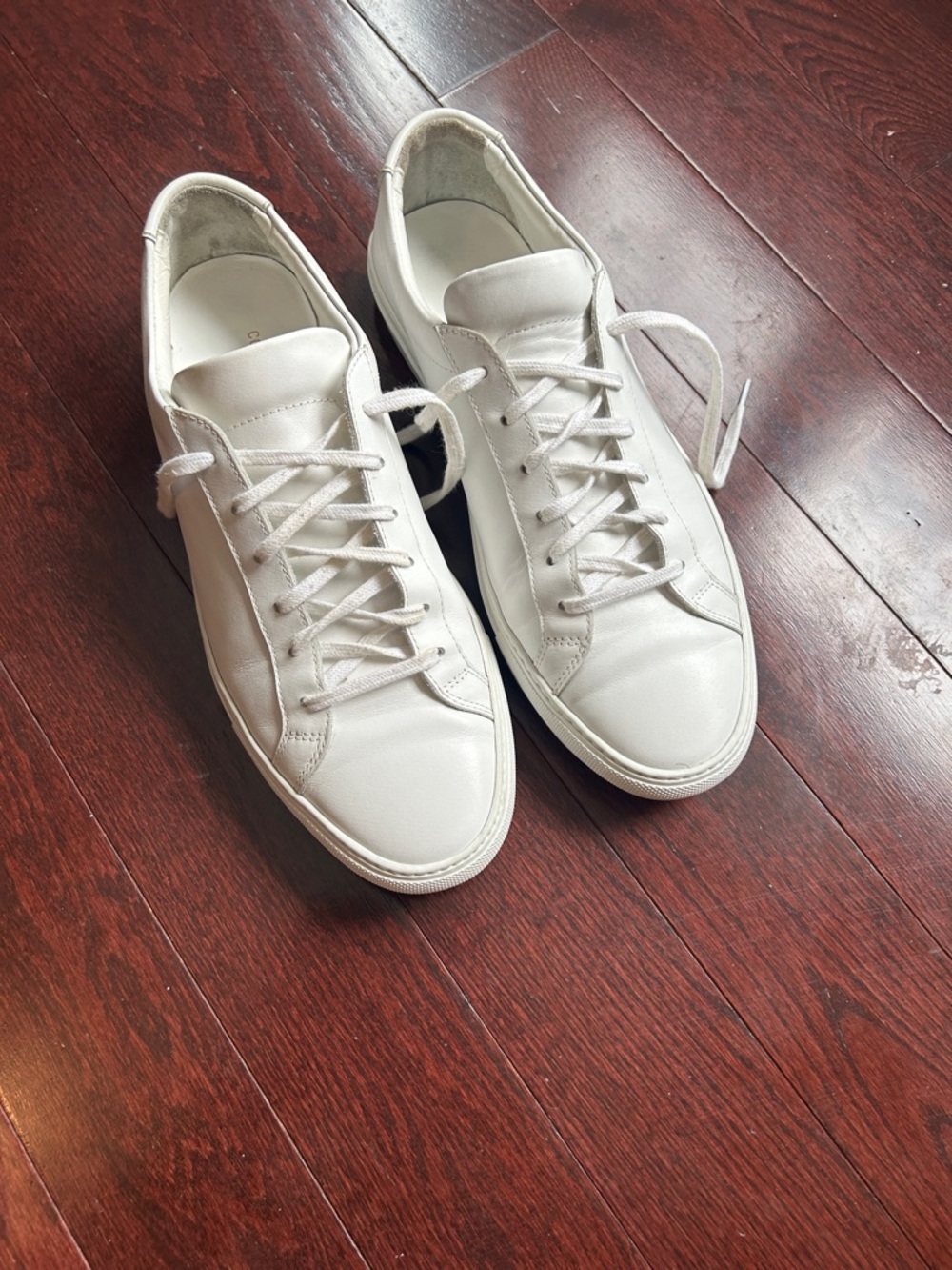 Common Projects Men's White Leather Achilles Low-Top Sneakers size 45/US 11